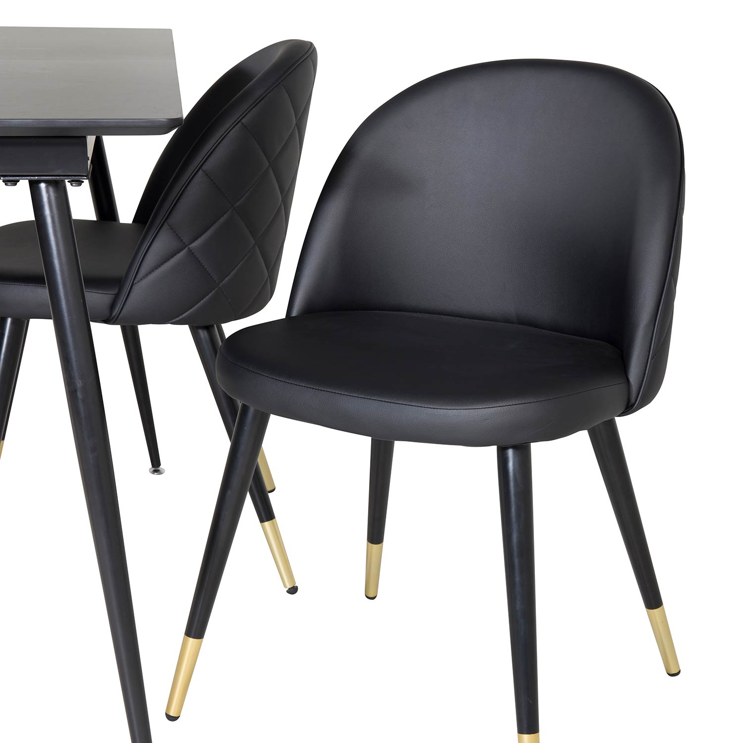 Spisegruppe Venture Home Silvia med Innleggsplate og 4 Valentina Stoler Kunstlær