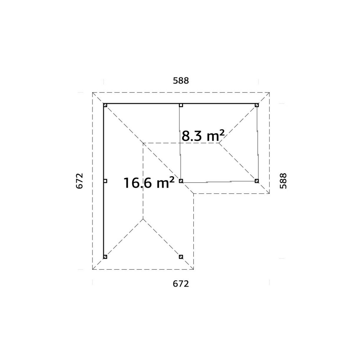 Hagestue Palmako Bianca 24,9 m2 Sett 212 Slide