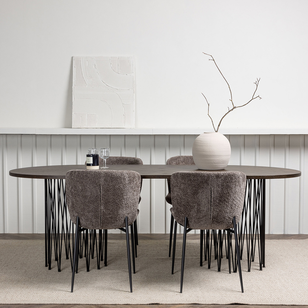 Spisegruppe Venture Home Stone med 4 Modesto Stoler