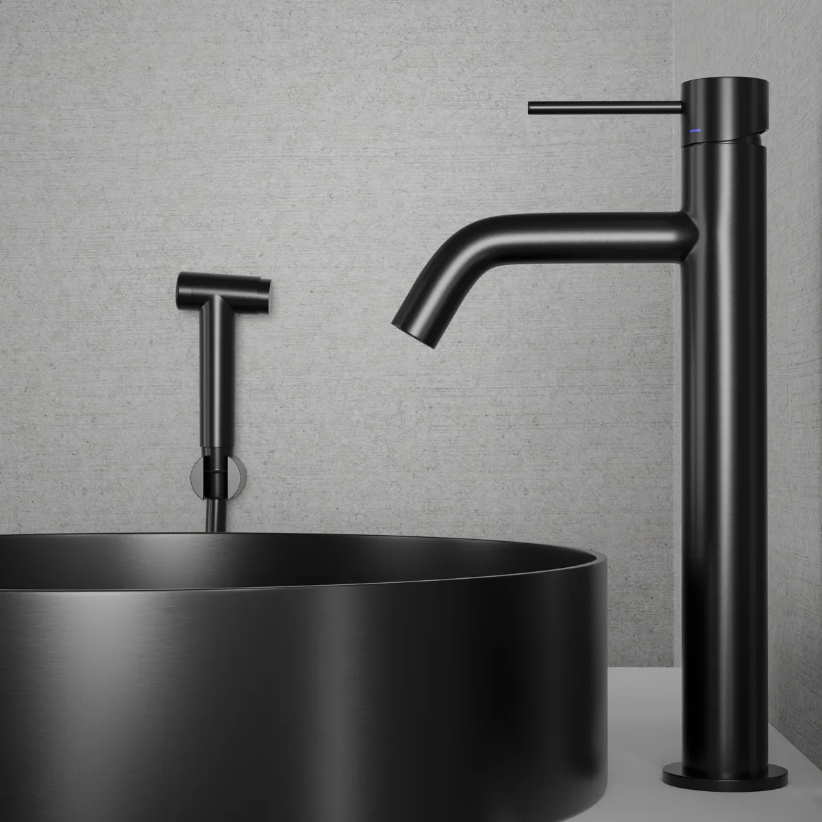 Servantbatteri Scandtap Steel Voyage High med Sidedusj