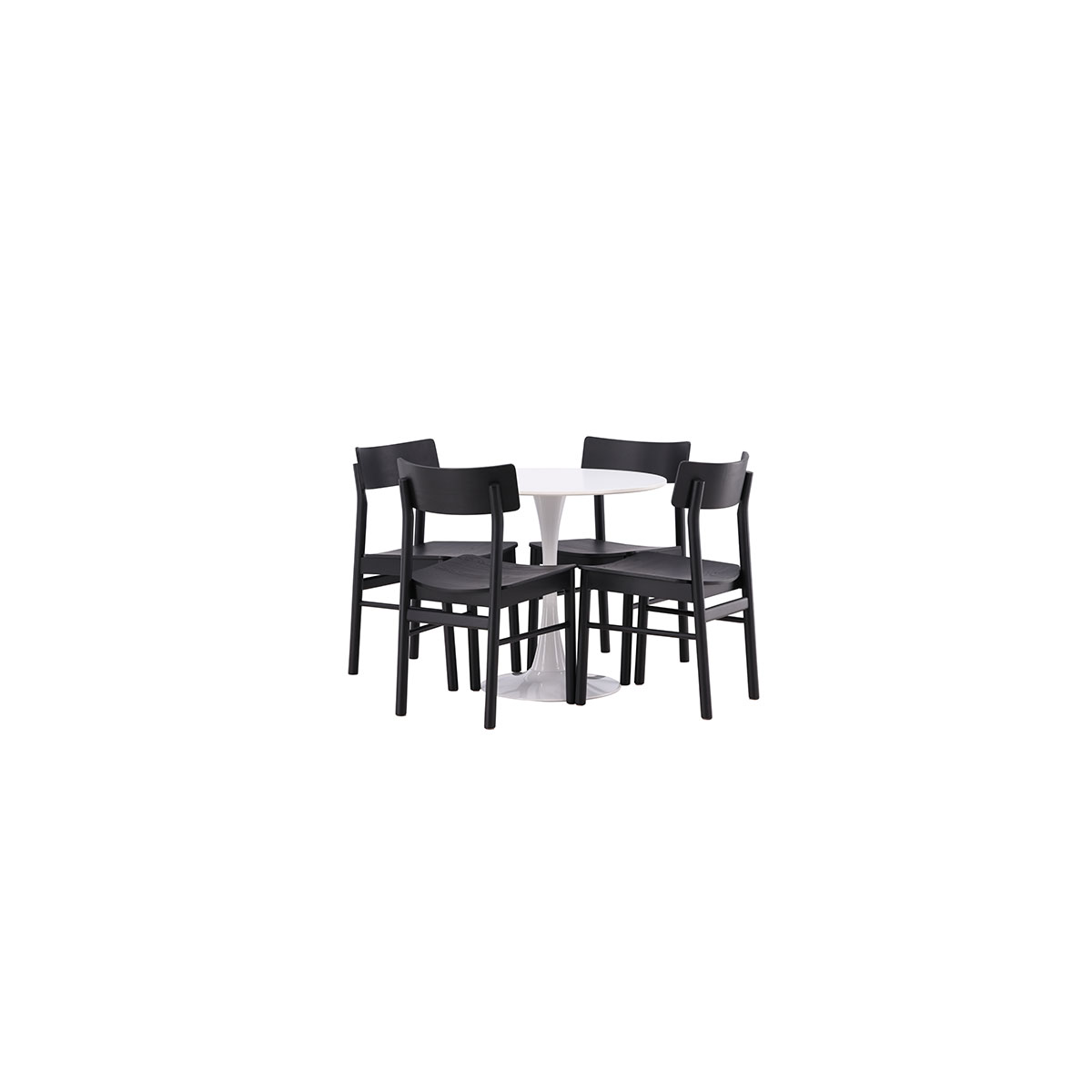 Spisegruppe Venture Home Hamden Ø80 cm med 4 Montros Stoler