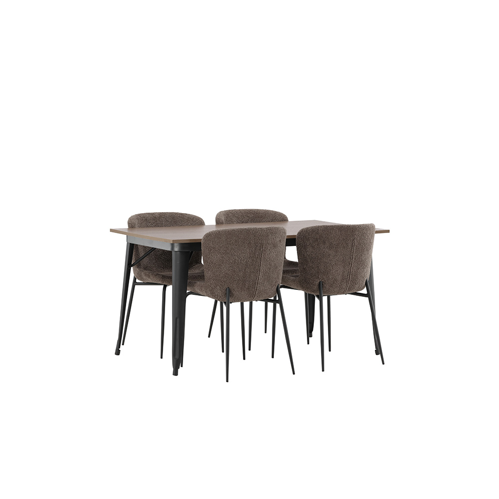 Spisegruppe Venture Home Tempe med 4 Modesto Stoler