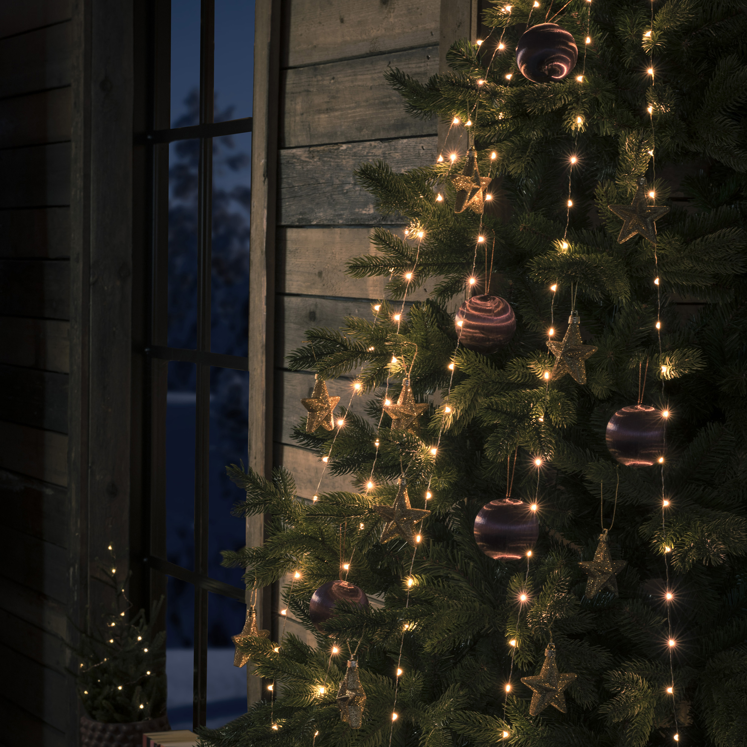 Julgransslinga 240 amb LED APP 240L Amber/Transparent