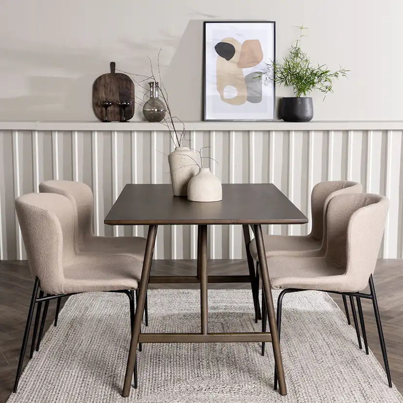 Spisegruppe Venture Home Kaseidon med 4 stk Modesto Stoler