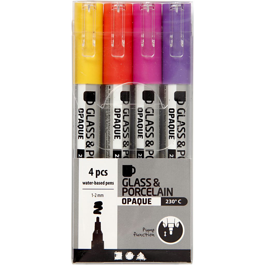 Glass- og Porselenstusj Creativ Company 31335 Semi Opaque 4 stk/1 Pk