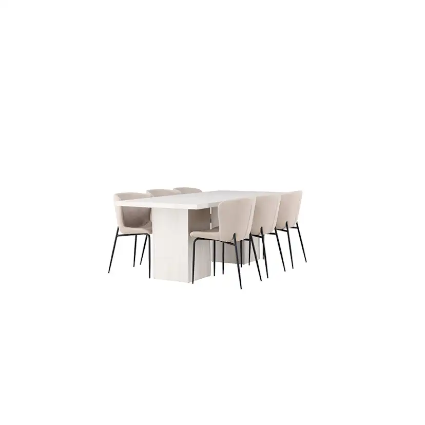 Spisegruppe Venture Home Olga med 6 stk Modesto Stoler