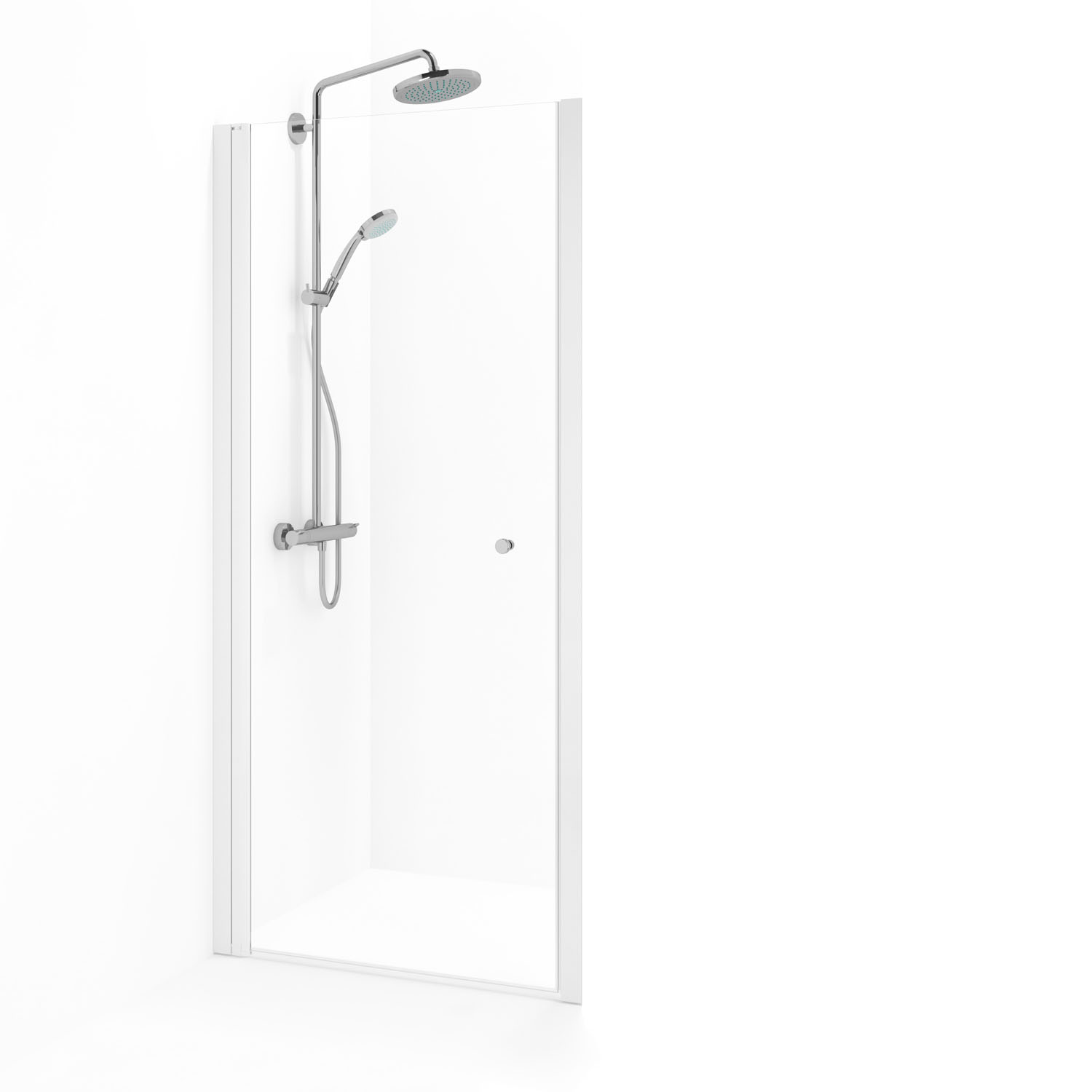 Spirit Nisch 720-755 Vit Kl Spirit Nisch 720-755 Vit Klar 720-755x1970 mm, Hvit, Klart Glass med Knott