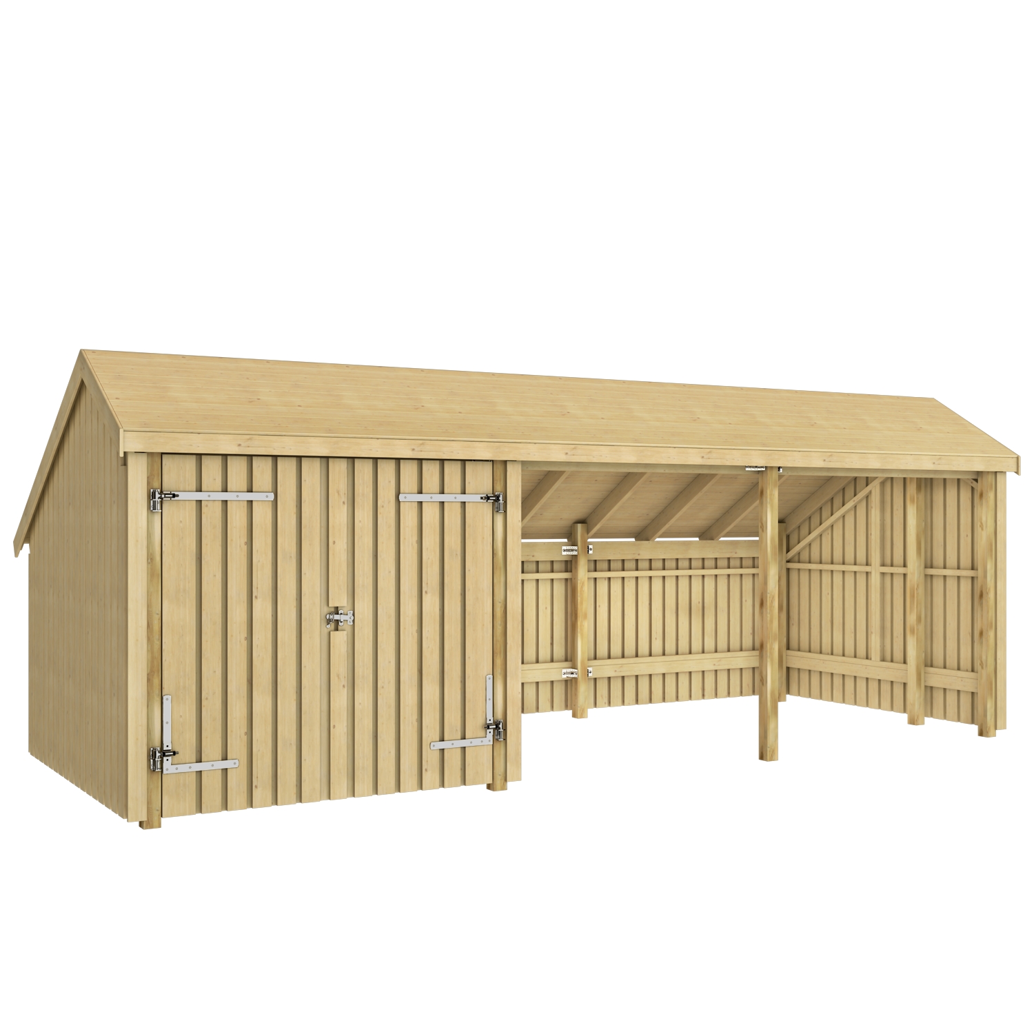 Multibod PLUS 3 Moduler Dobbeltdør Ubehandlet 15,5 m2