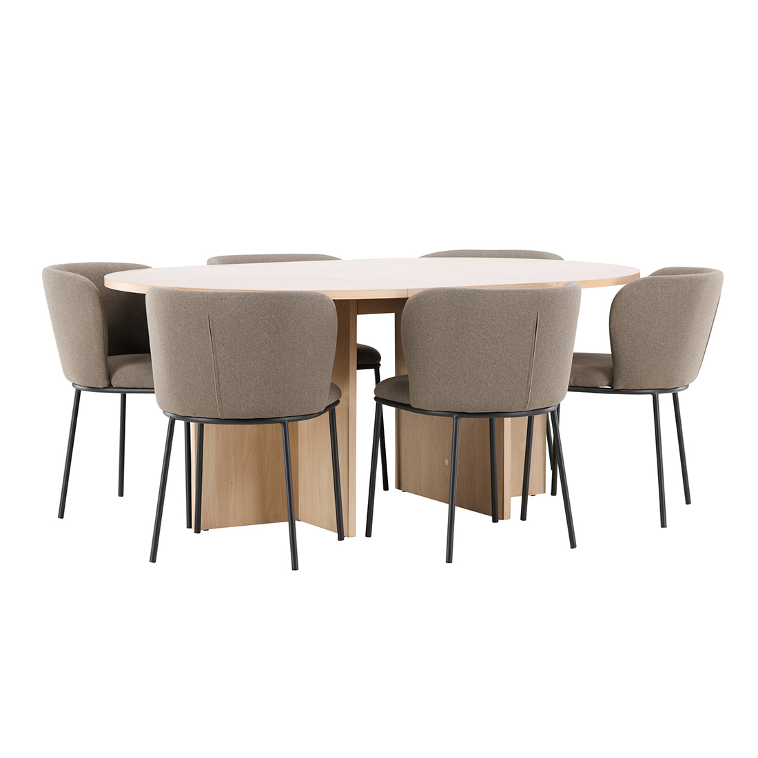 Spisegruppe Venture Home Strada Ø120 cm med 6st Edina Spisestoler