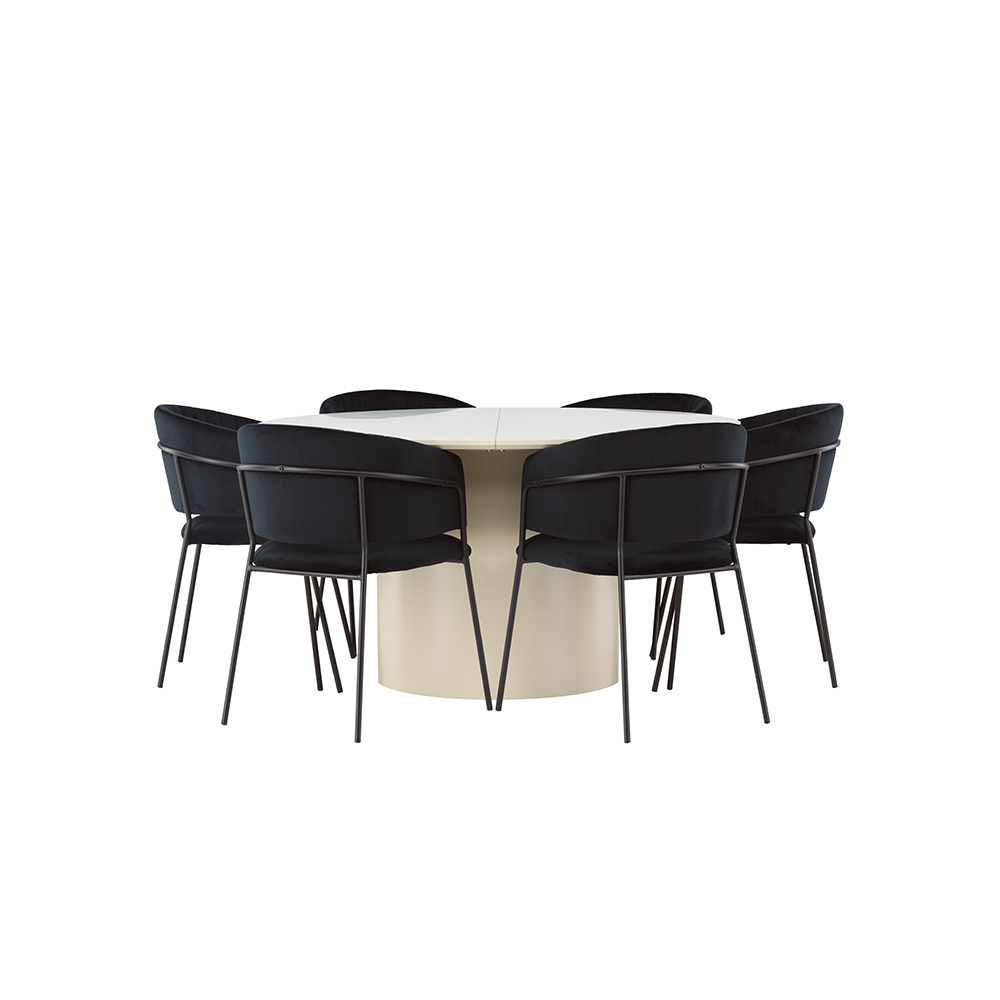 Spisegruppe Venture Home Sandvik med 6 Selma Stoler