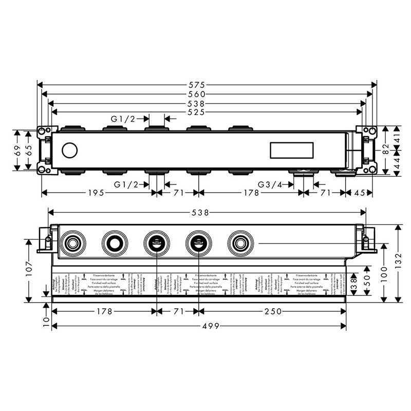 Inbyggnadsdel Axor för Termostatmodul Select 3 Funktioner