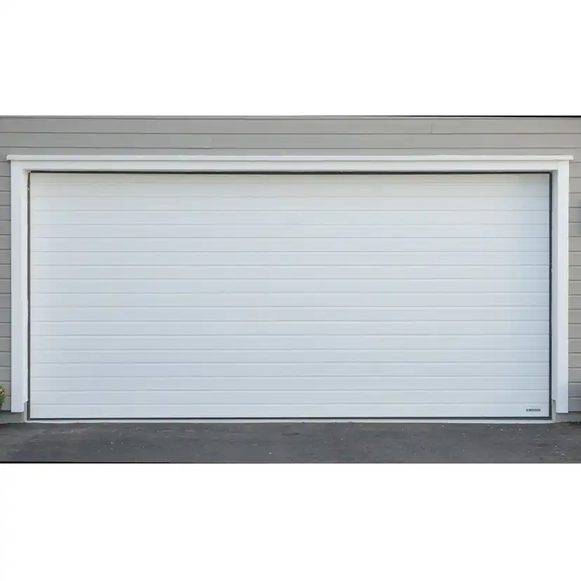 Garasjeport Grimstadporten Ribbed Flush Hvit