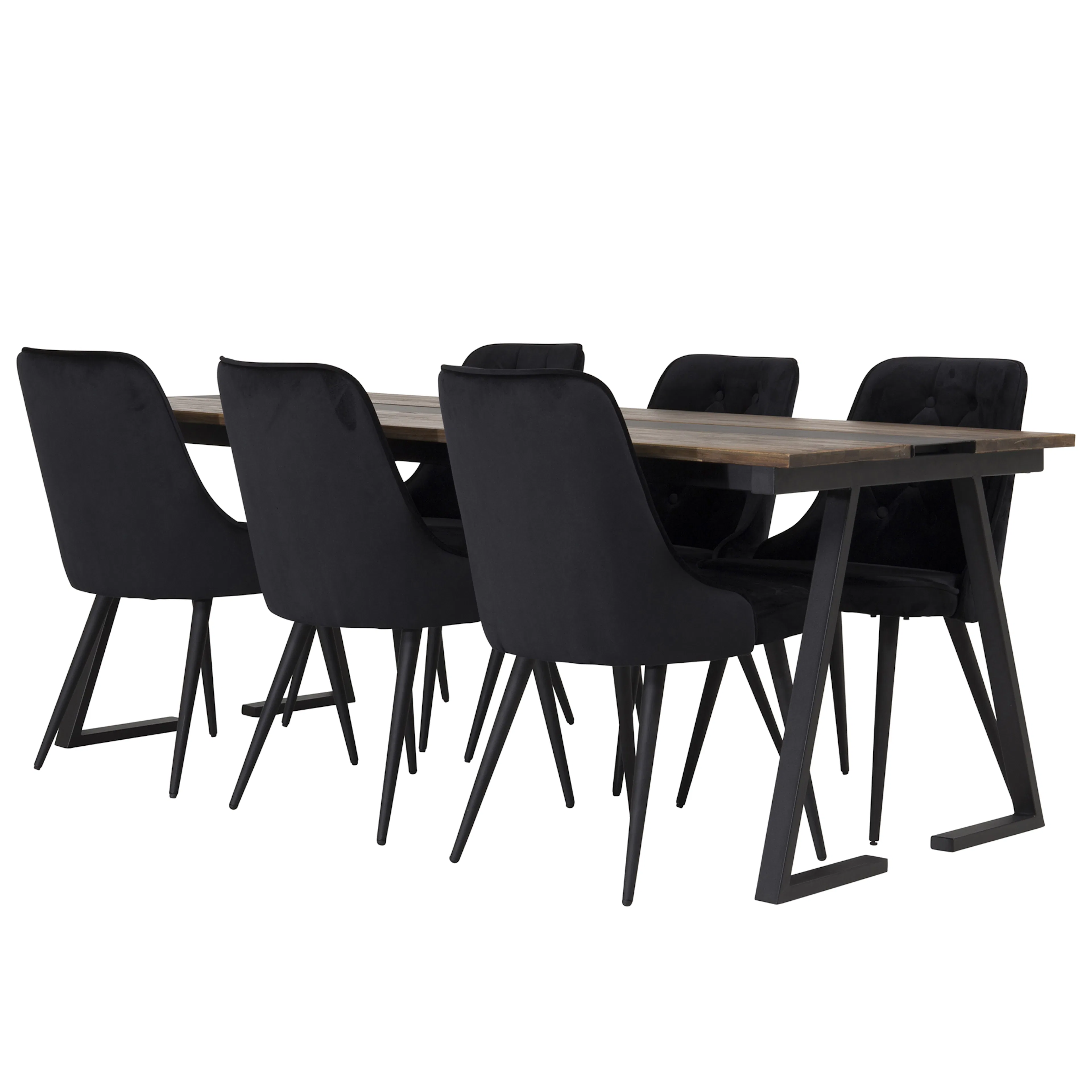 Spisegruppe Venture Home Jane med 6 Vera Stoler Fløyel