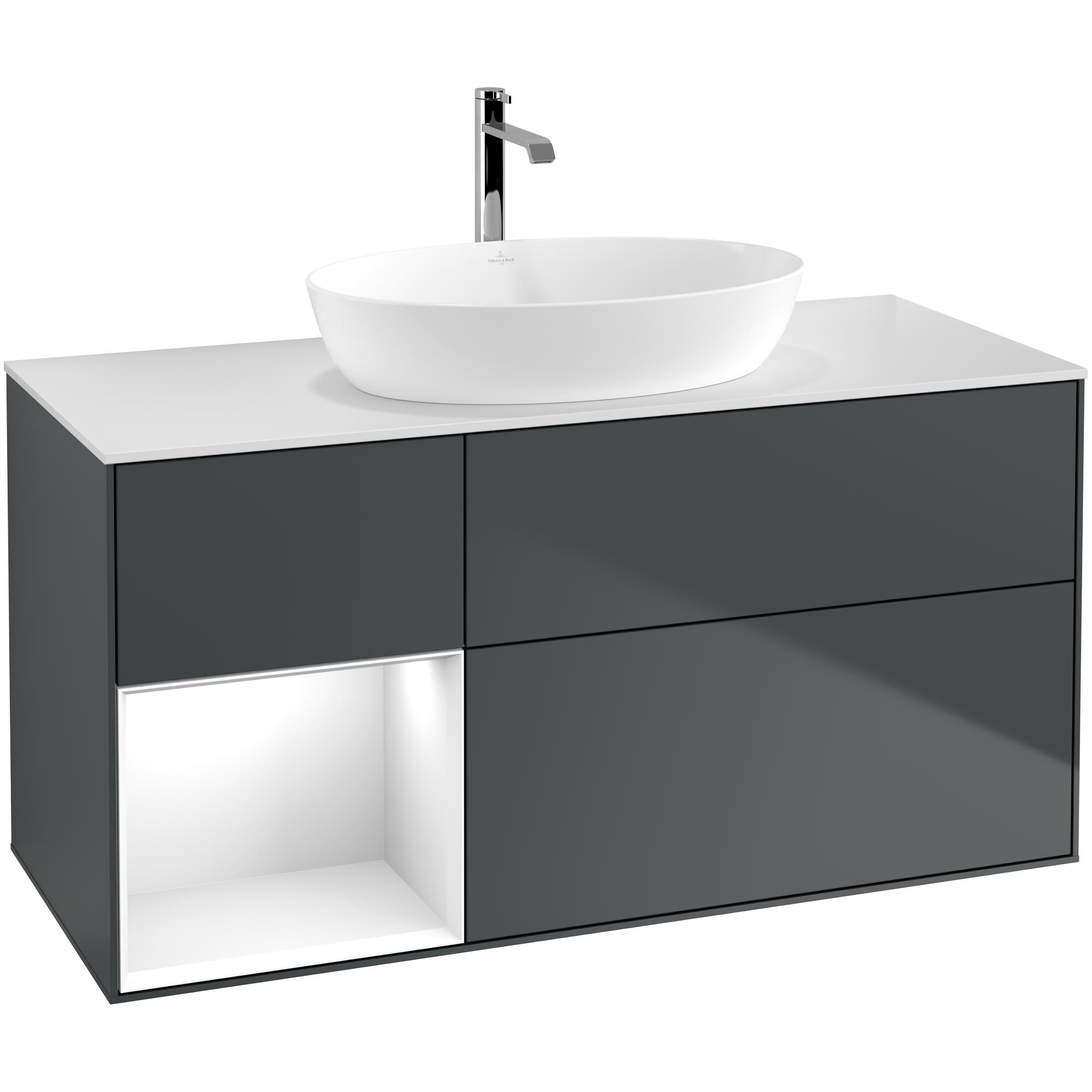 Tvättställsskåp Villeroy & Boch Finion med 3 Lådor Hylla och Bänkskiva för Fristående Tvättställ från Artis & Collaro
