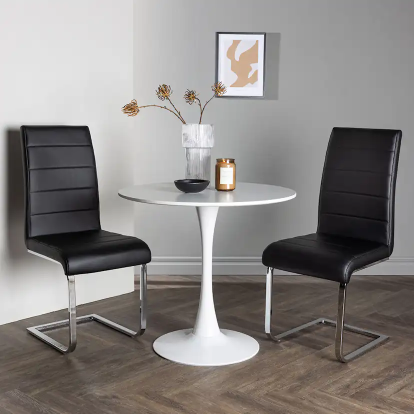 Spisegruppe Venture Home Hamden Ø80 cm med 2 stk Tempo Stoler