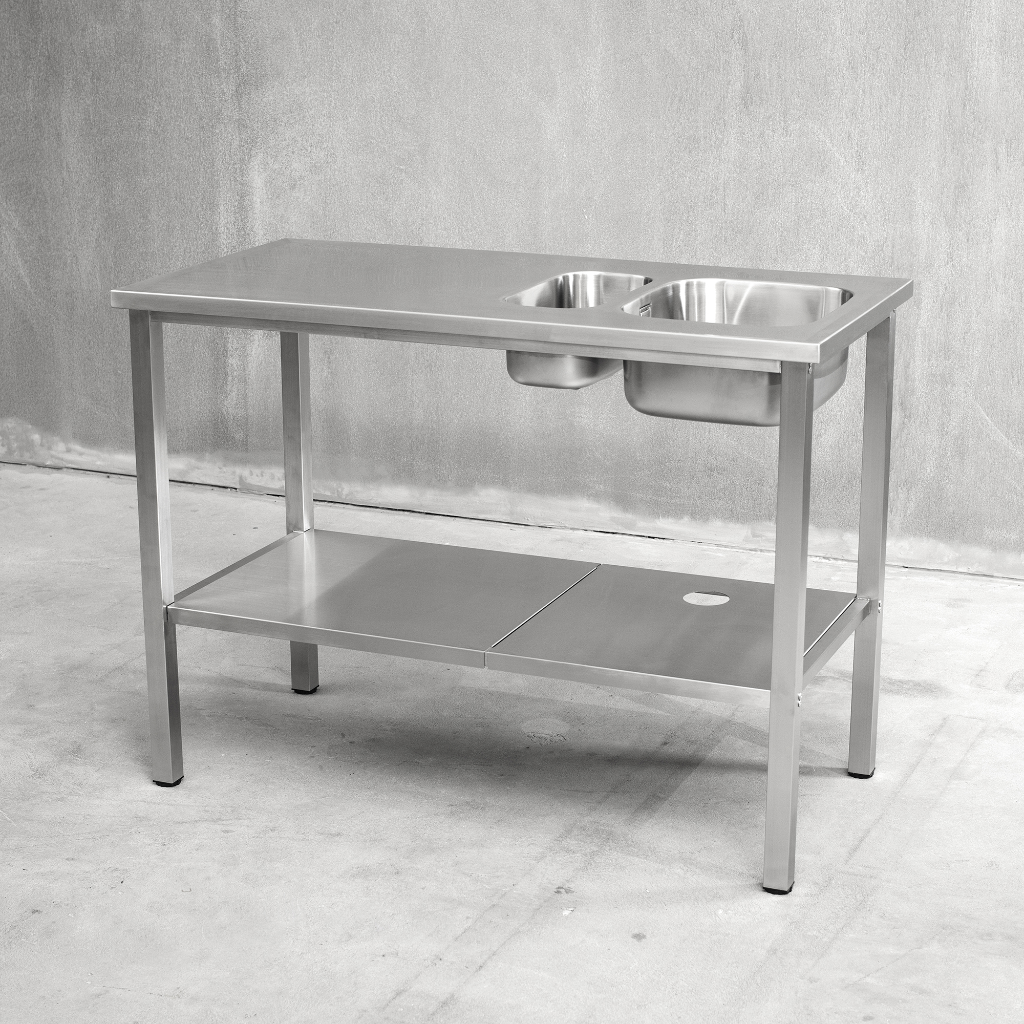 Benkestativ Vilan Stainless Variant Stativ og Underhylle med Hull