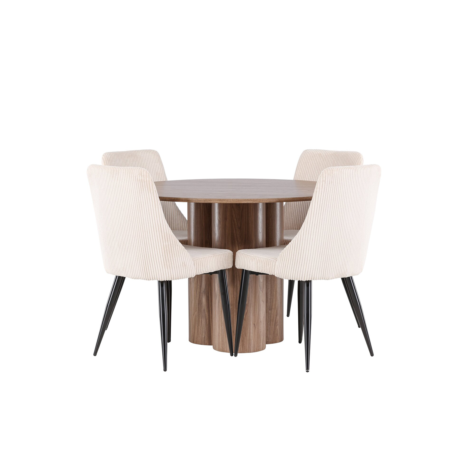Spisegruppe Venture Home Olivia Ø110 med 4 stk Leone Stoler