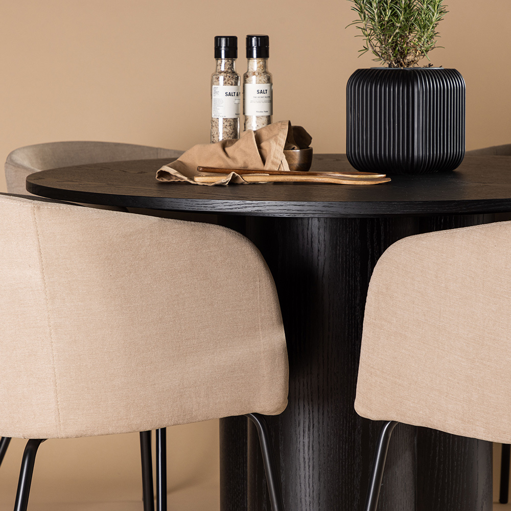 Spisegruppe Venture Home Olivia Ø 110 cm med 4 Berit Stoler