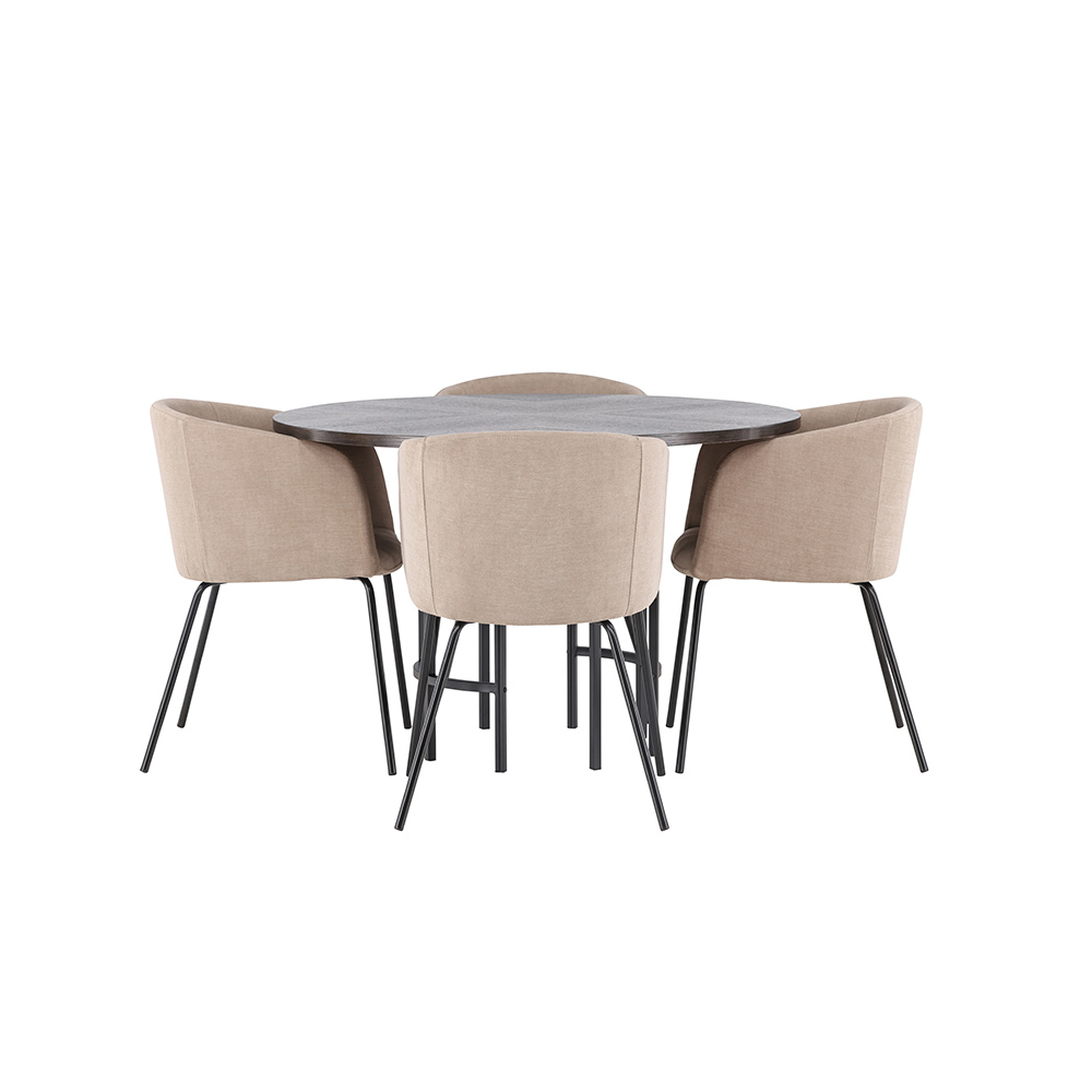 Spisegruppe Venture Home Copenhagen Ø 115 cm med 4 Berit Stoler