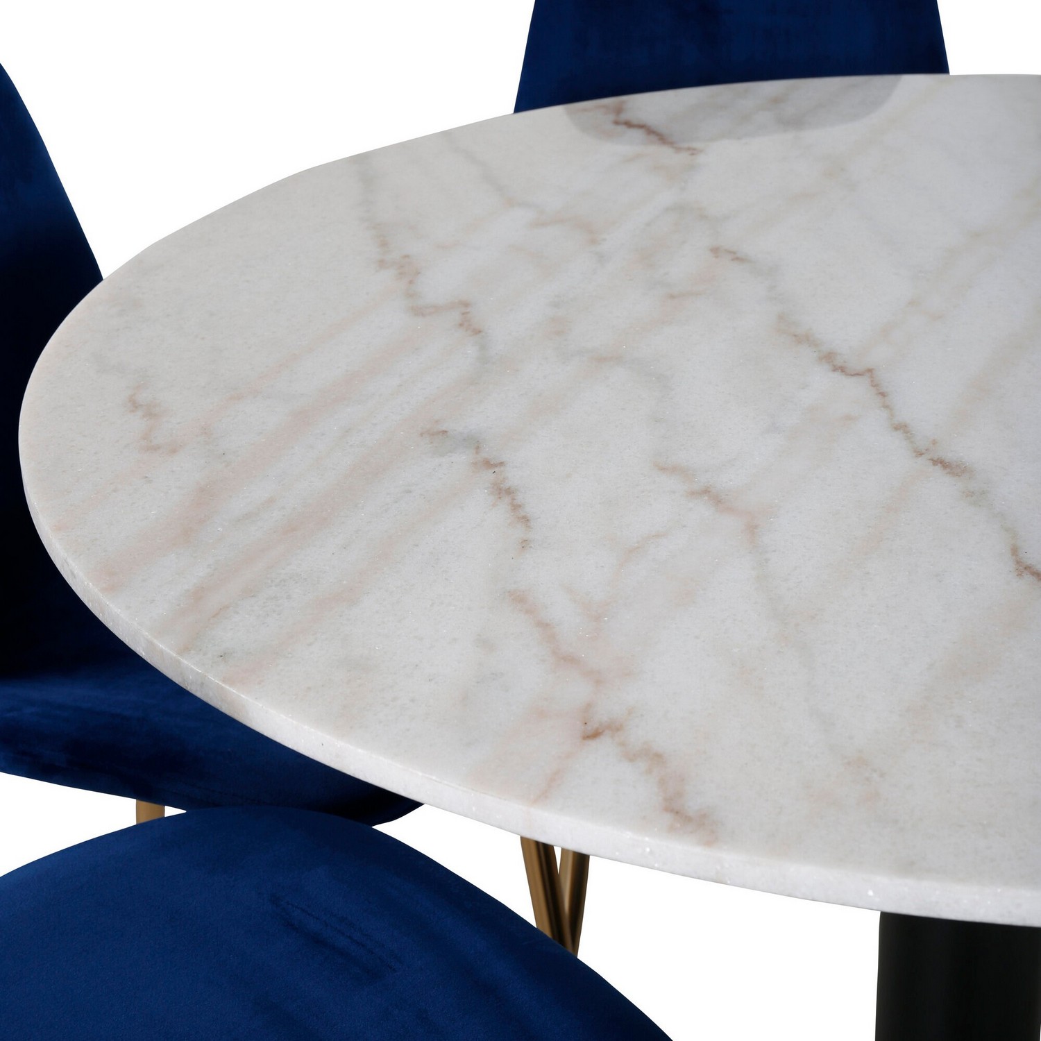 Spisegruppe Venture Home Estelle Hvit/Sort med 6 Pobbie Stoler