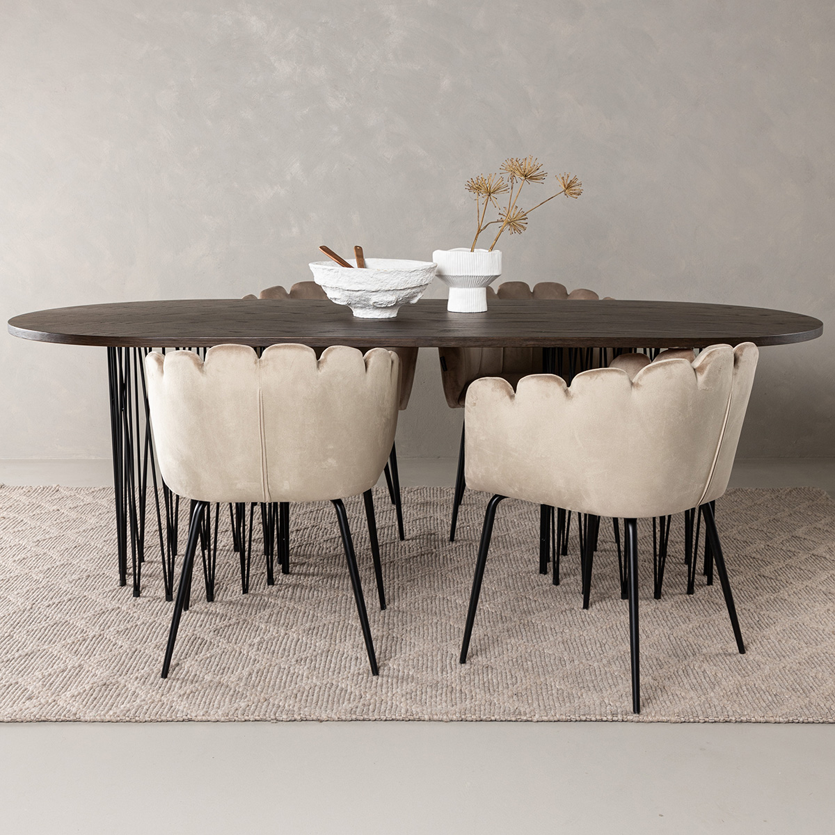 Spisegruppe furniture/fashion Stone med 4 Limhamn Stoler