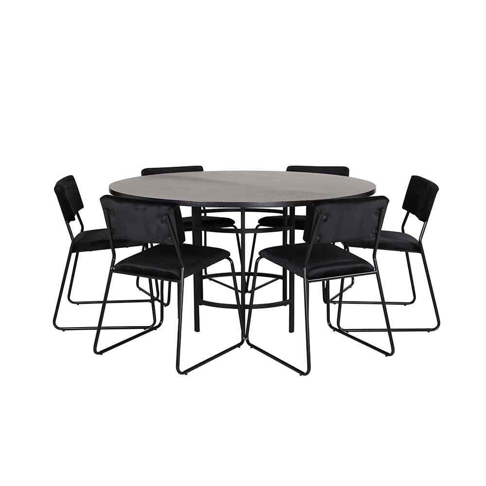 Spisegruppe furniture/fashion Copenhagen Ø140 cm med 6 Kenth Stoler