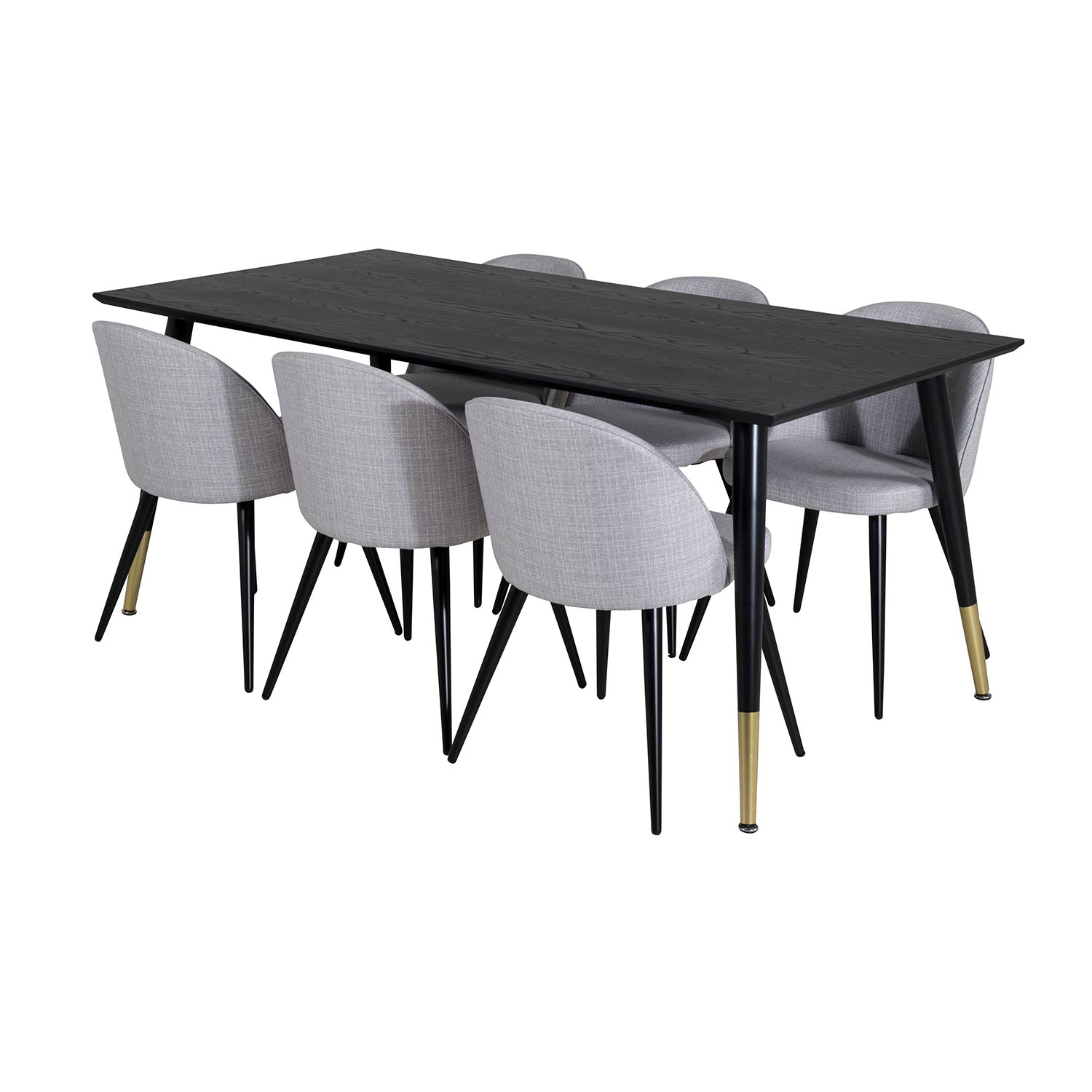 Spisegruppe Venture Home Dipp med 6 Velvet Stoler