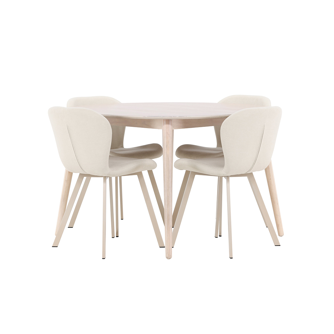 Spisegruppe Venture Home Flora Ø120 cm med 4st Lilja Spisestoler