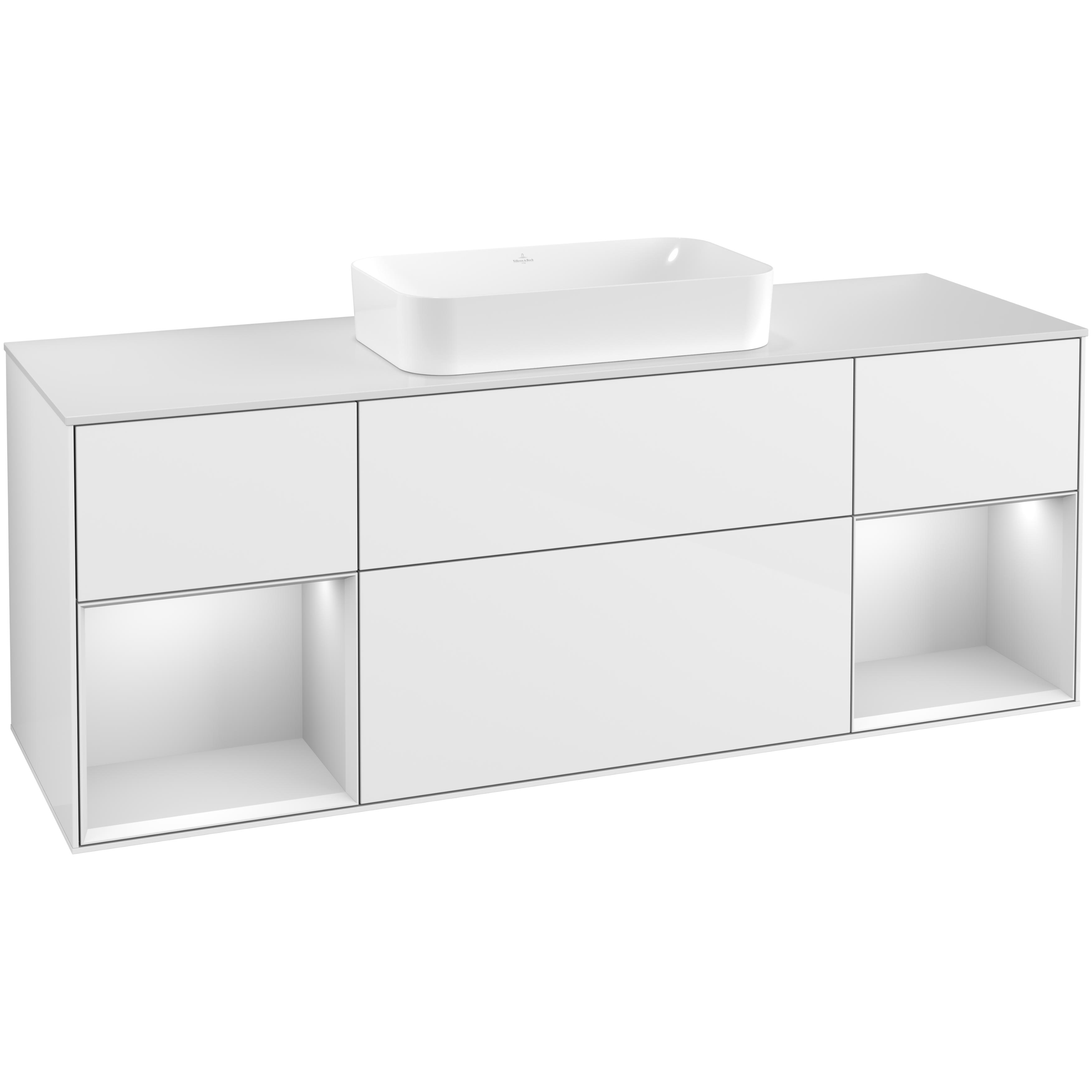 Tvättställsskåp Villeroy & Boch Finion med Två Hyllor och Bänkskiva för Fristående Tvättställ