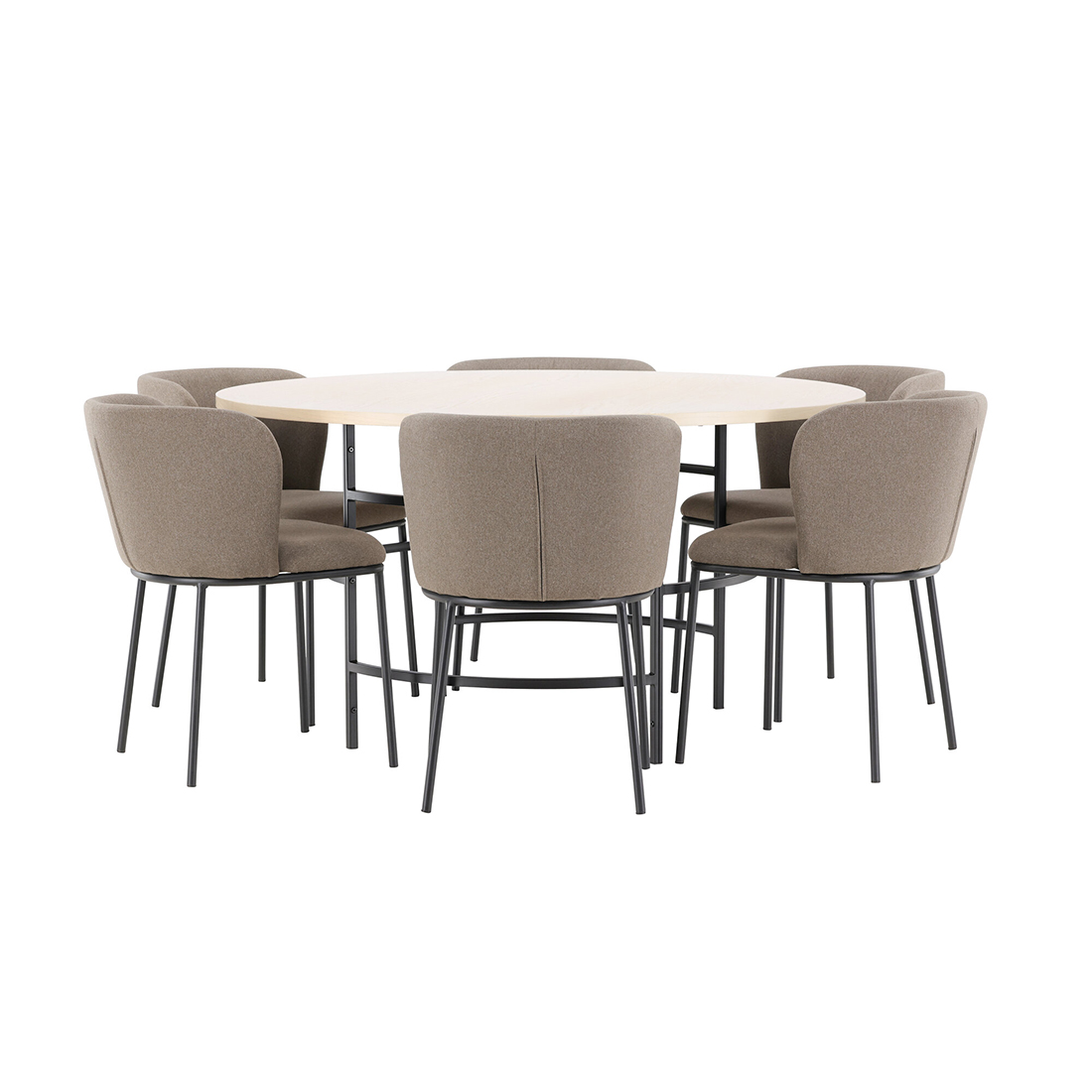 Spisegruppe Venture Home Copenhagen Ø140 cm med 6st Edina Spisestoler