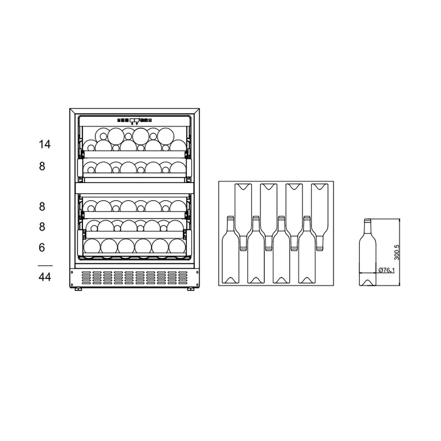 Vinskap mQuvée WineCave 60DD Fullglass