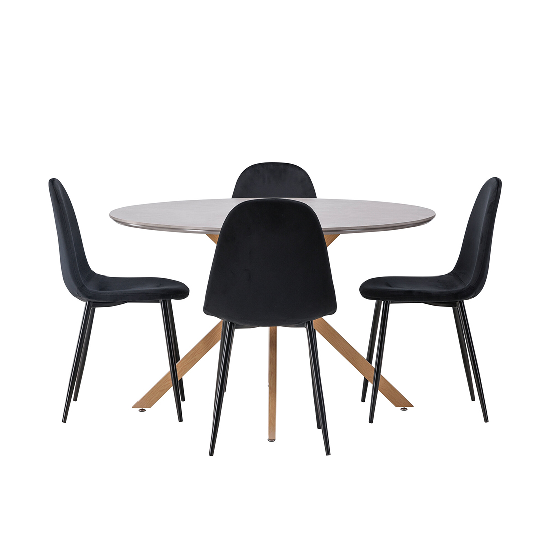 Spisegruppe Venture Home Piazza Ø120 cm med 4st Polar Spisestoler