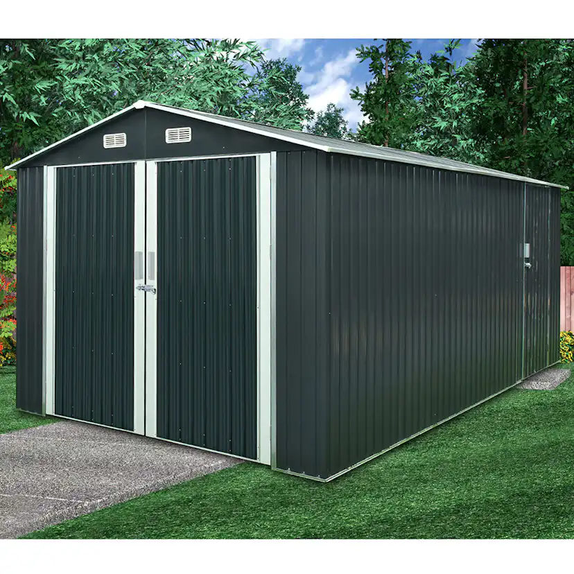 Garasje Metalcraft 18m² Antrasitt/Hvit
