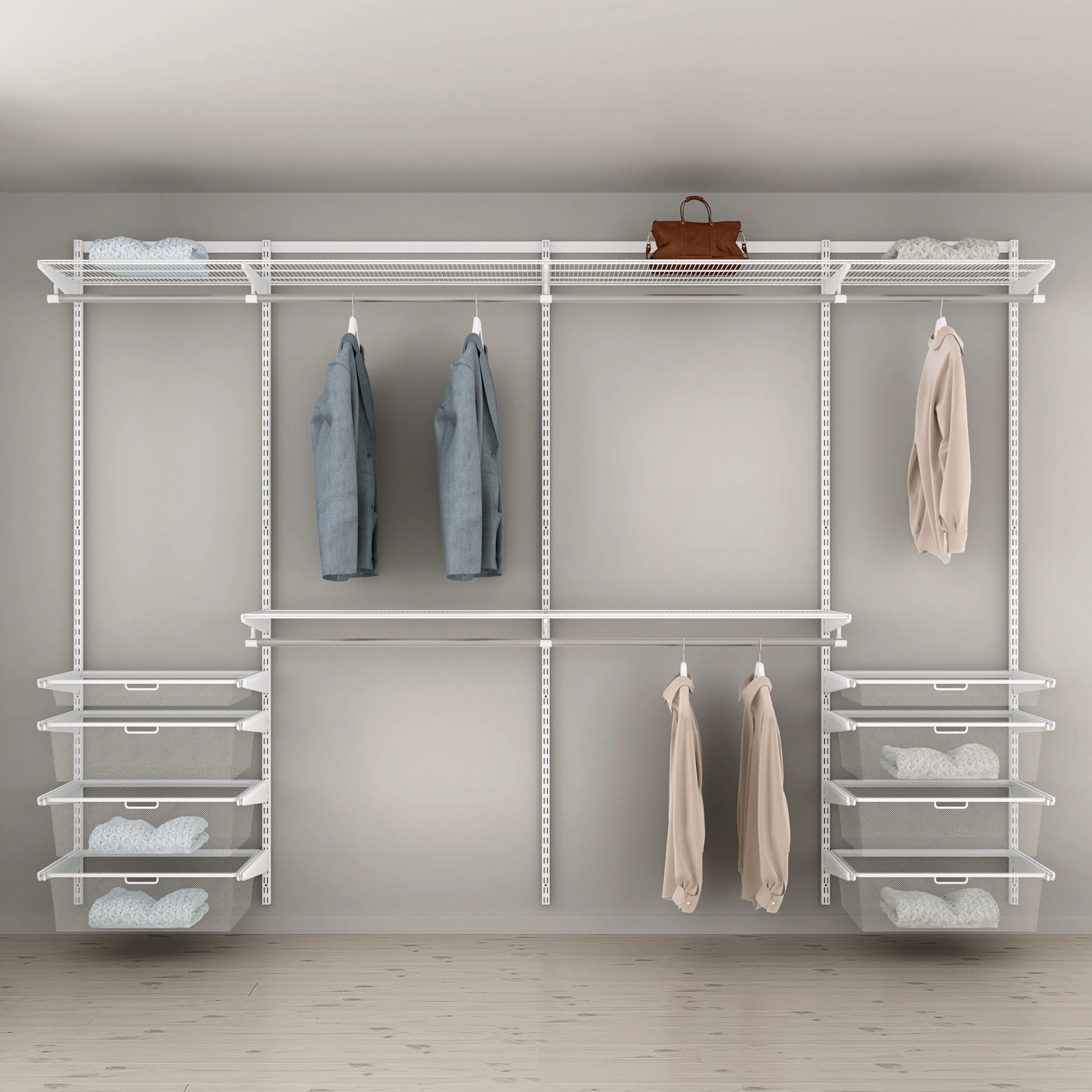 Innredningsløsning Elfa Garderobe Nr 8 Hvit B: 3063 mm
