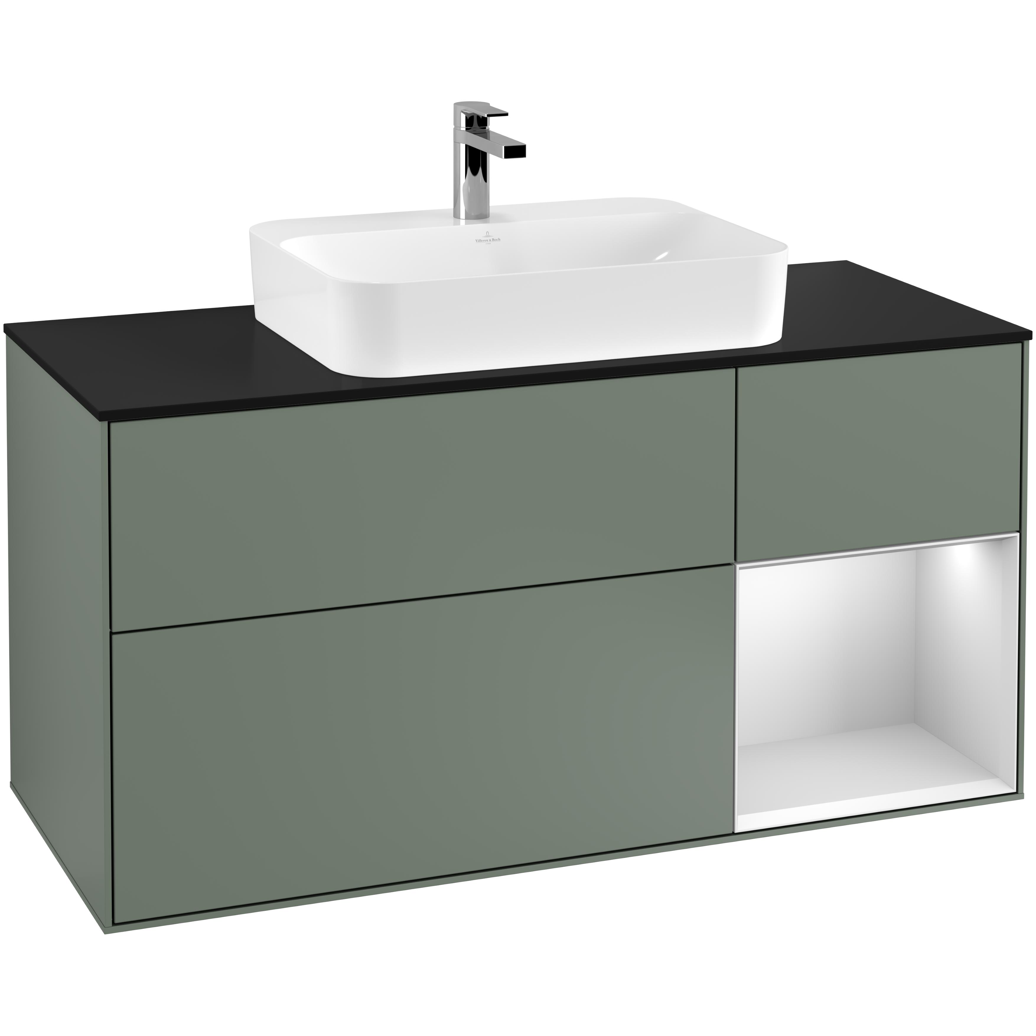 Tvättställsskåp Villeroy & Boch Finion med 3 Lådor Hylla och Bänkskiva för Ytmonterat Tvättställ