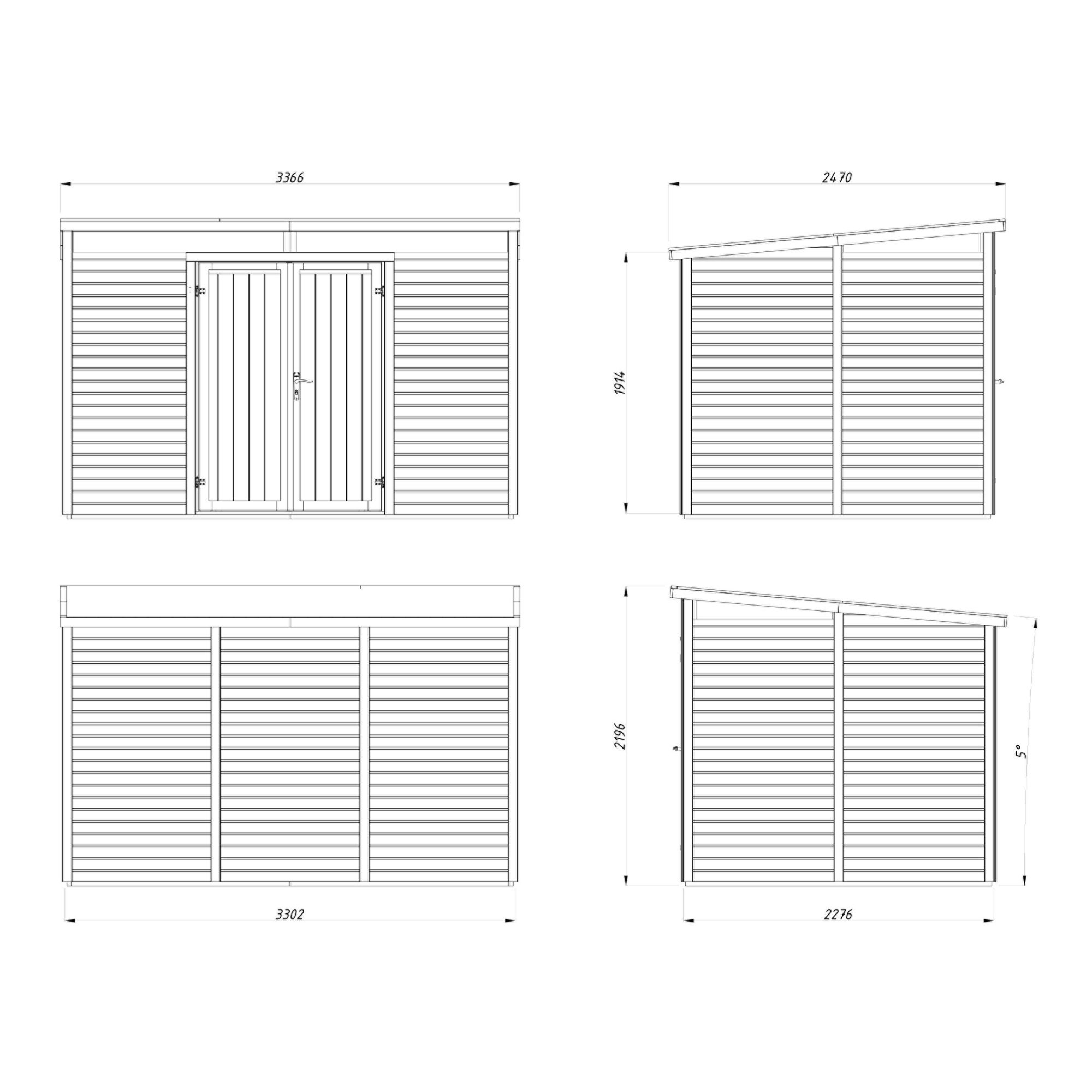 Redskapsbod Palmako Elias 7,5 m² (inv. 7,3 m²)