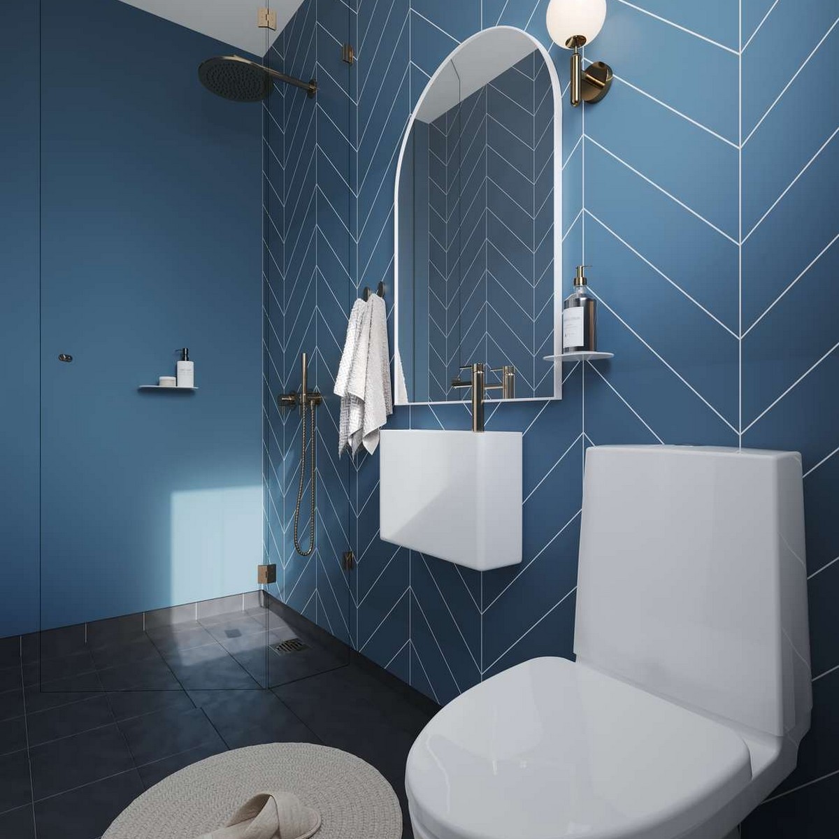 Baderomspanel Fibo 6274-M78 Dusty Blue