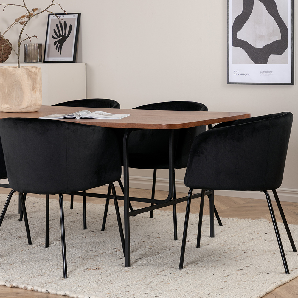 Spisegruppe Venture Home Chicago Spisebord og Bergen Spisestol Brun