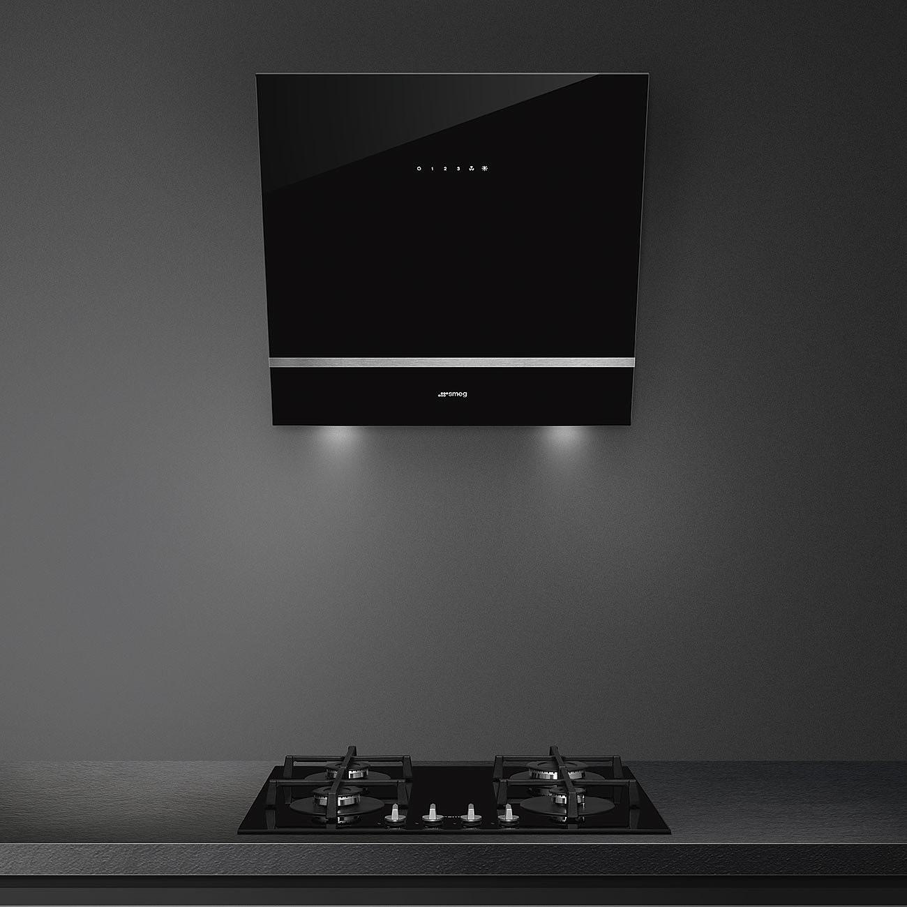 Smeg Väggmonterad Köksfläkt Universal KV26N Sort, 60 cm