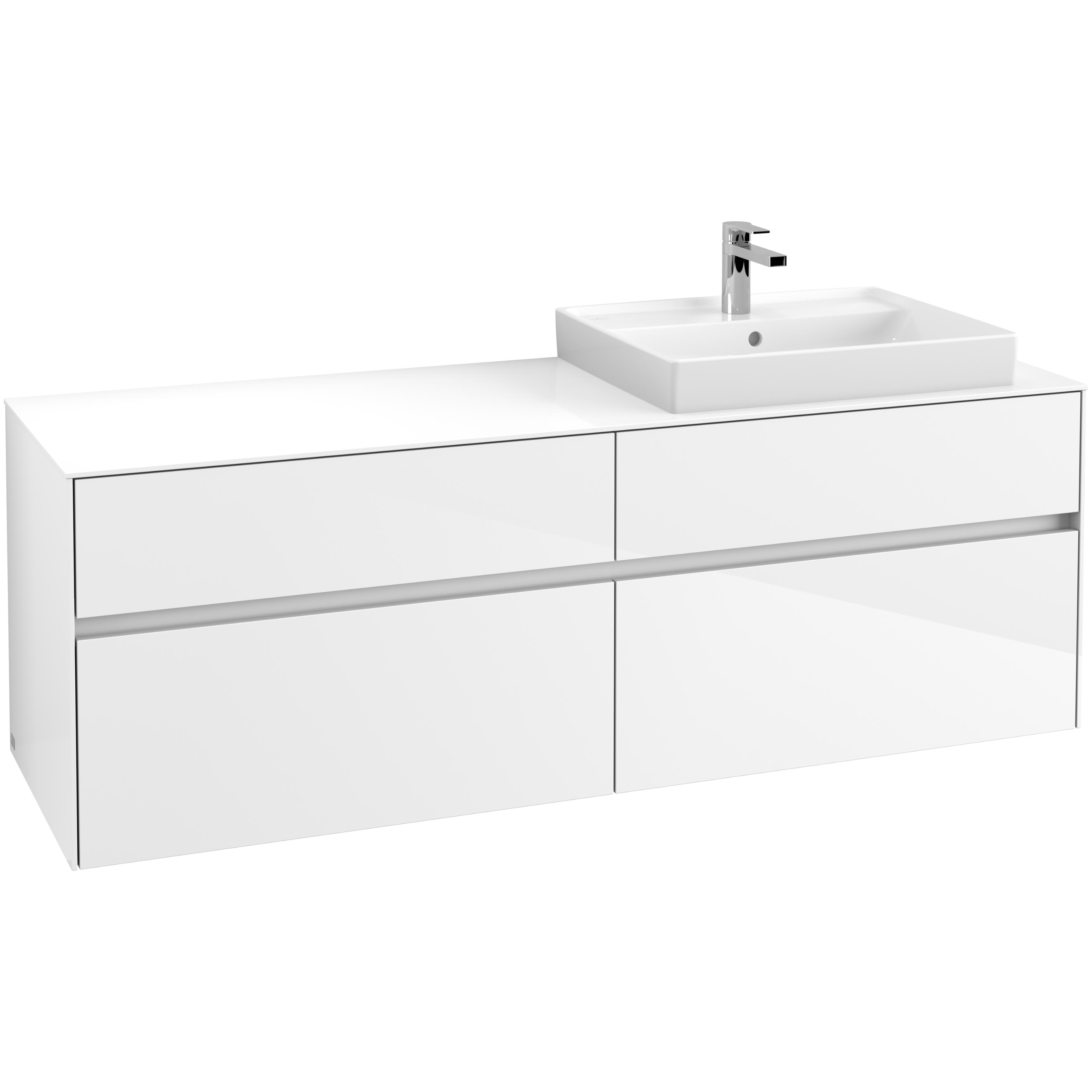 Tvättställsskåp Villeroy & Boch Collaro 160 cm med 4 Lådor för Ovanpåliggande Tvättställ | badrum - badrumsmobler - tvattstallsskap-och-kommod | KakelKungen