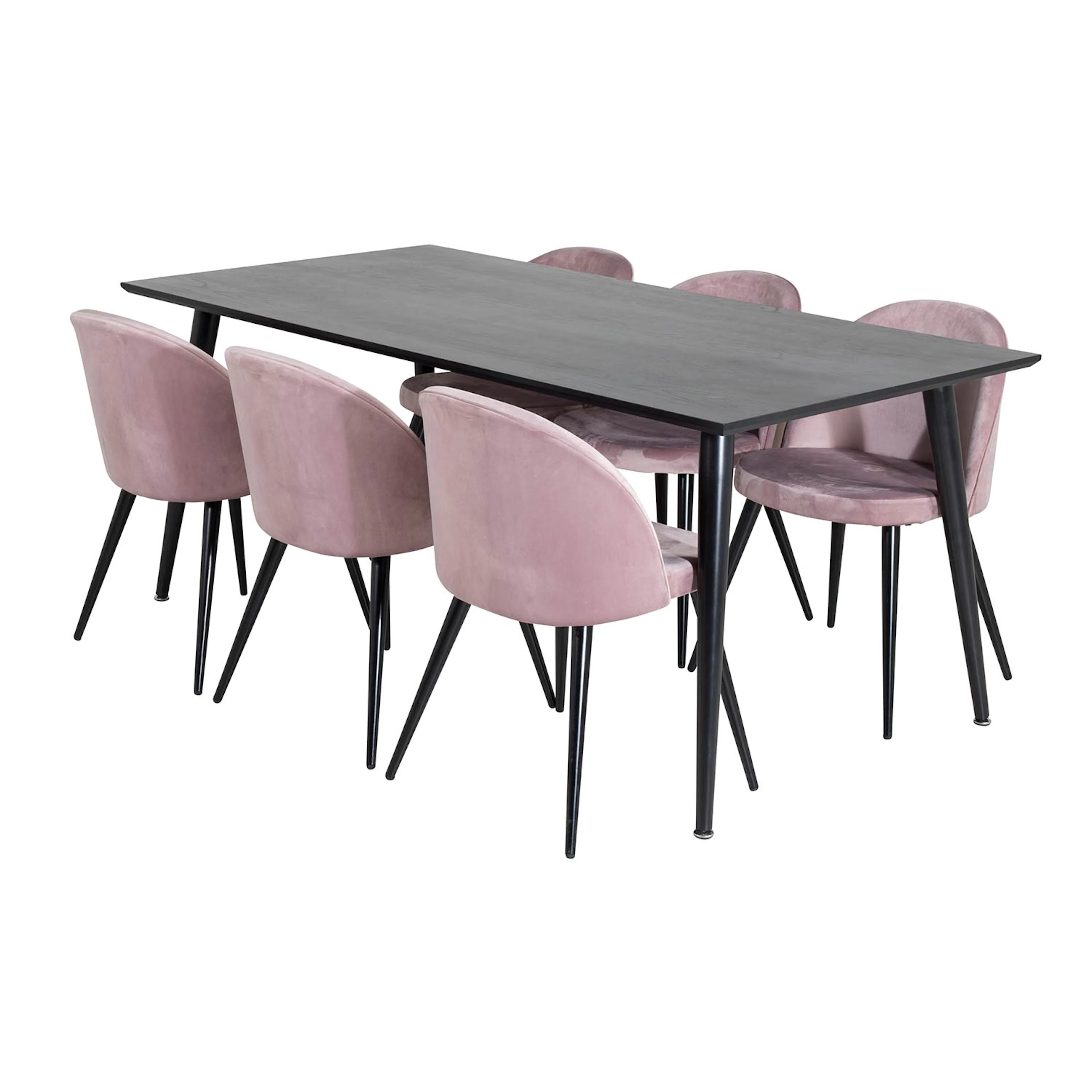 Spisegruppe Venture Home Dipp med 6 Velvet Stoler