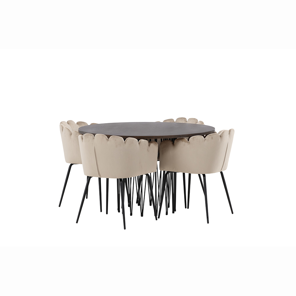 Spisegruppe furniture/fashion Stone med 4 Limhamn Stoler Rundt