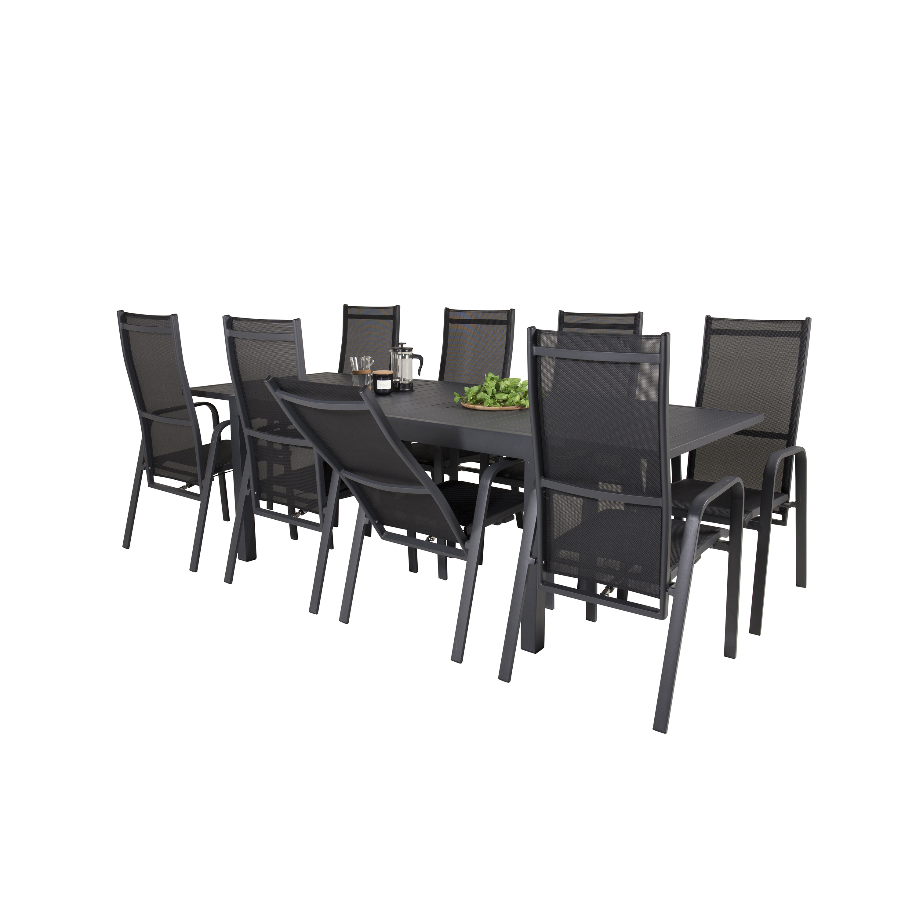 Spisegruppe Venture Home Madrid 160/240 med 8 Copacabana Stoler