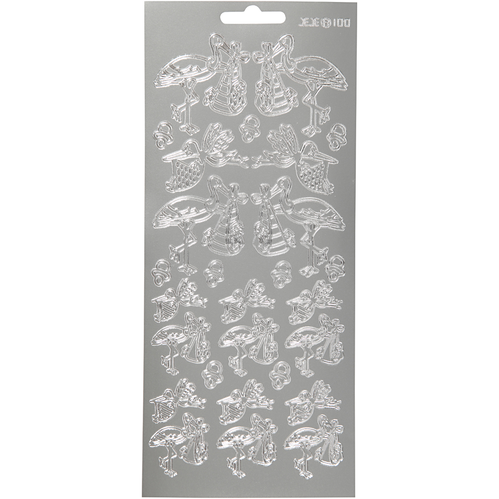 Stickers Creativ Company Stork med Baby 10x23 cm