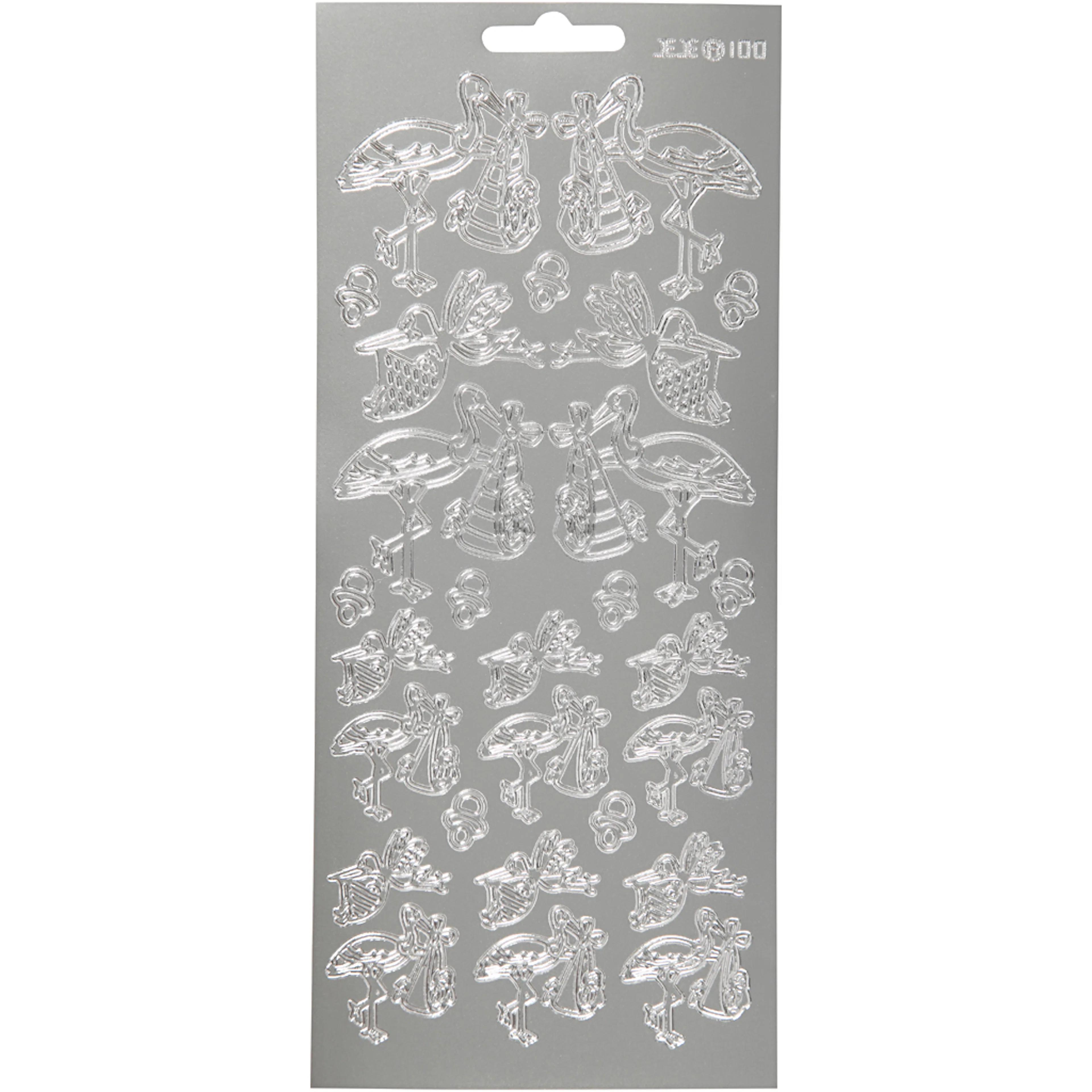 Stickers Creativ Company Stork med Baby 10x23 cm