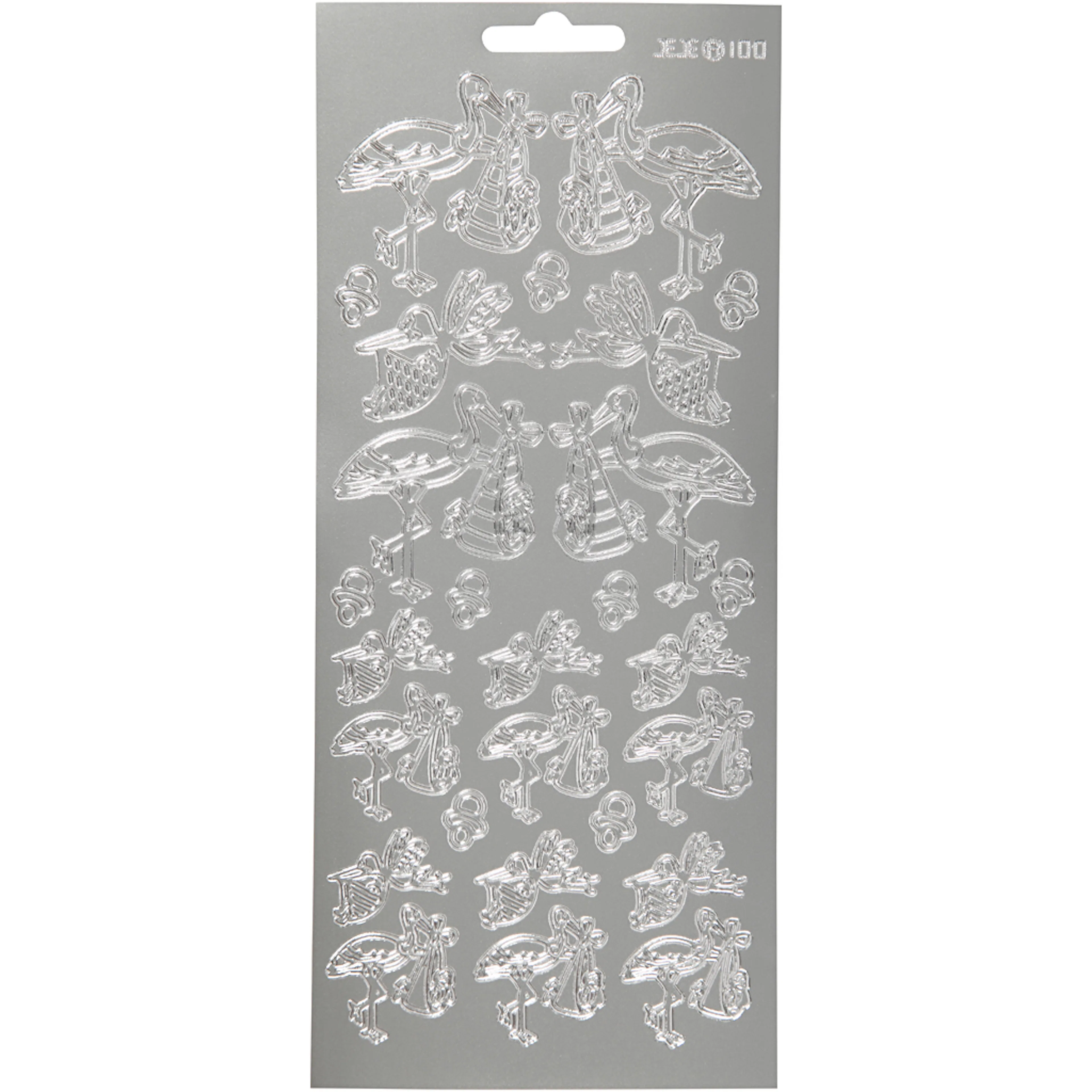 Stickers Creativ Company Stork med Baby 10x23 cm