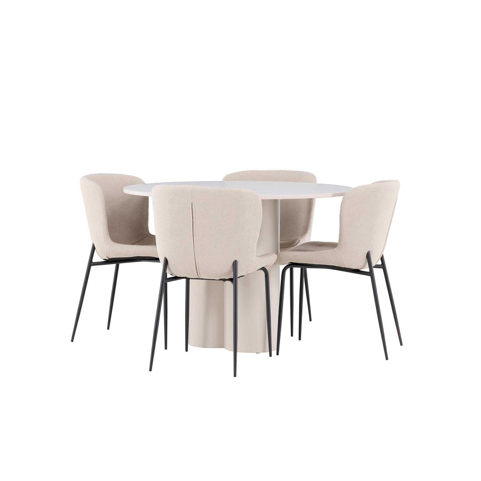Spisegruppe Venture Home Olivia Ø110 med 4 stk Modesto Stoler