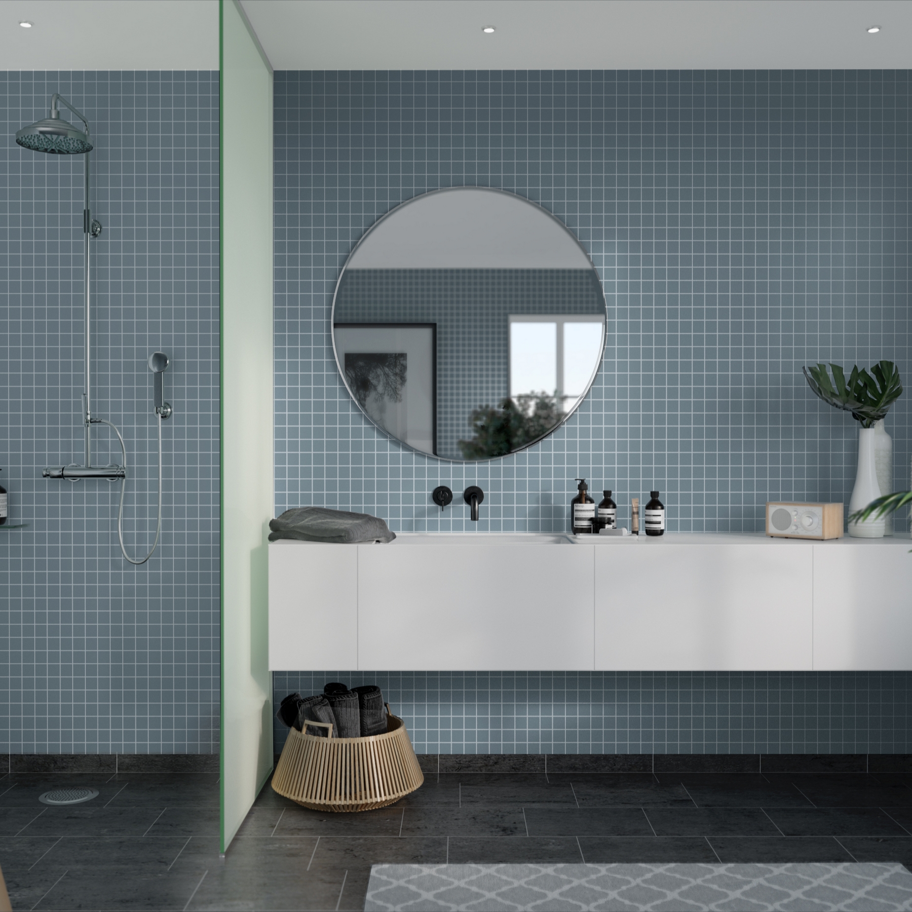 Baderomspanel Fibo 6274-M0303 Dusty Blue