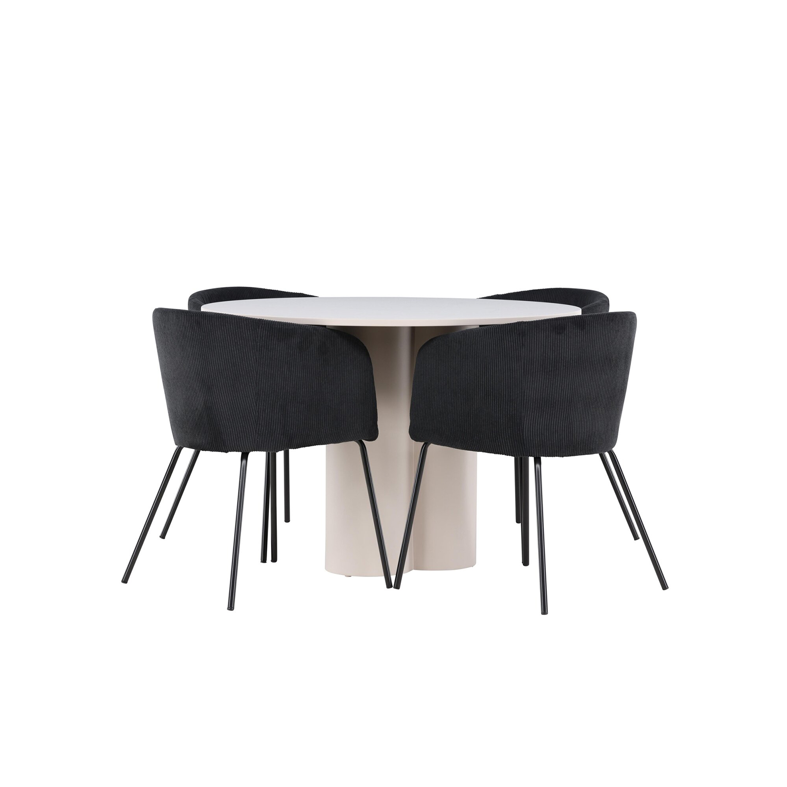 Spisegruppe Venture Home Olivia Ø110 med 4 stk Berit Stoler