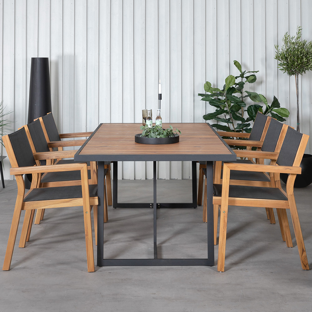 Spisegruppe Venture Home King med 6 Veni Stablebare Spisestoler